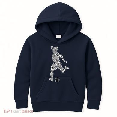 Soccer Player Ball Shadow Word Mashup Kids Hoodie