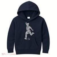 Soccer Player Ball Shadow Word Mashup Kids Hoodie thumb 0