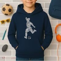 Soccer Player Ball Shadow Word Mashup Kids Hoodie thumb 2