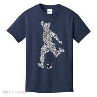 Soccer Player Ball Shadow Word Mashup Kids T-Shirt thumb 0