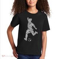 Soccer Player Ball Shadow Word Mashup Kids T-Shirt thumb 2