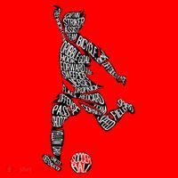 Soccer Player Ball Shadow Word Mashup Santa Hat thumb 1