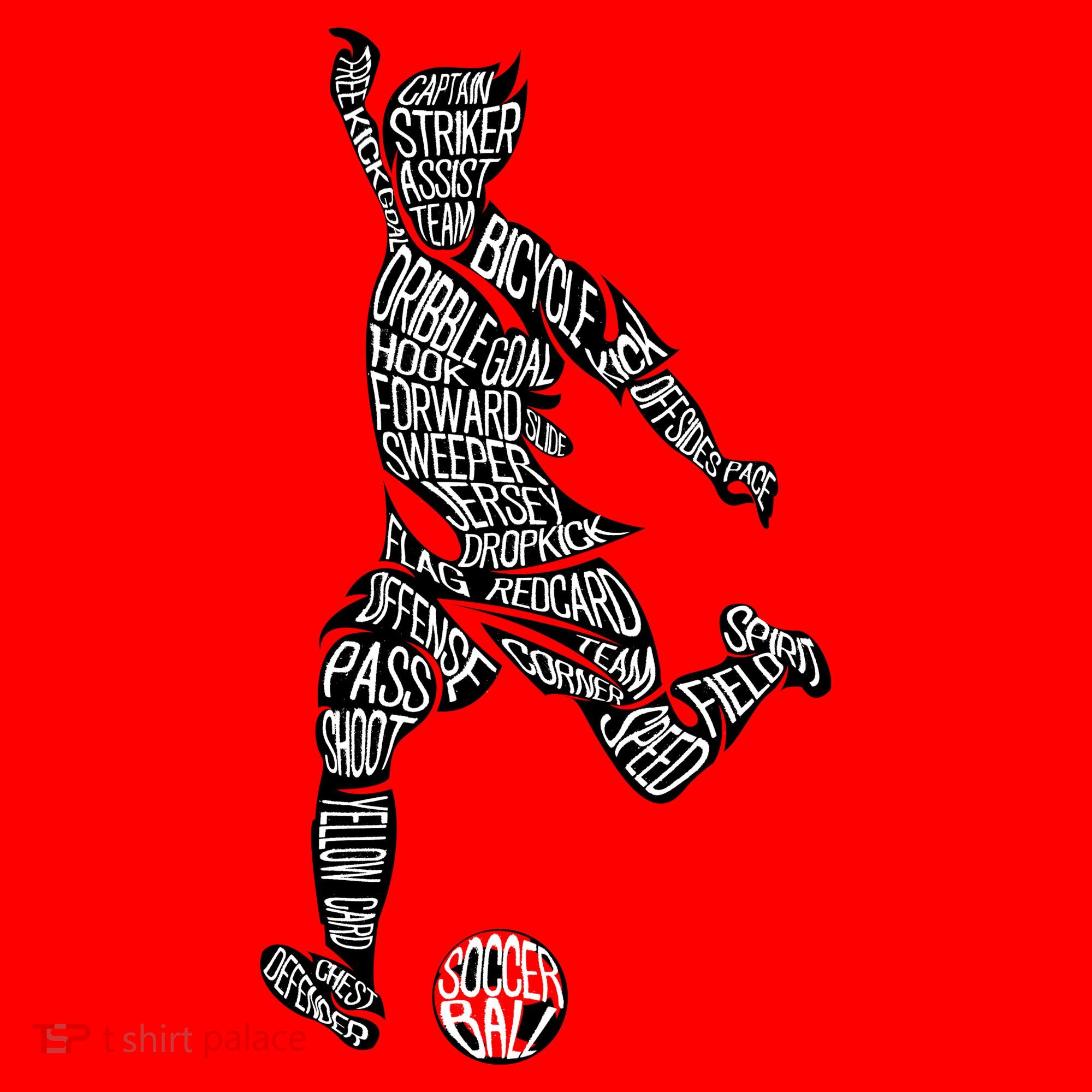 Soccer Player Ball Shadow Word Mashup Santa Hat