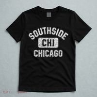 Southside Chicago CHI Gym Style Distressed White Print T-Shirt thumb 5