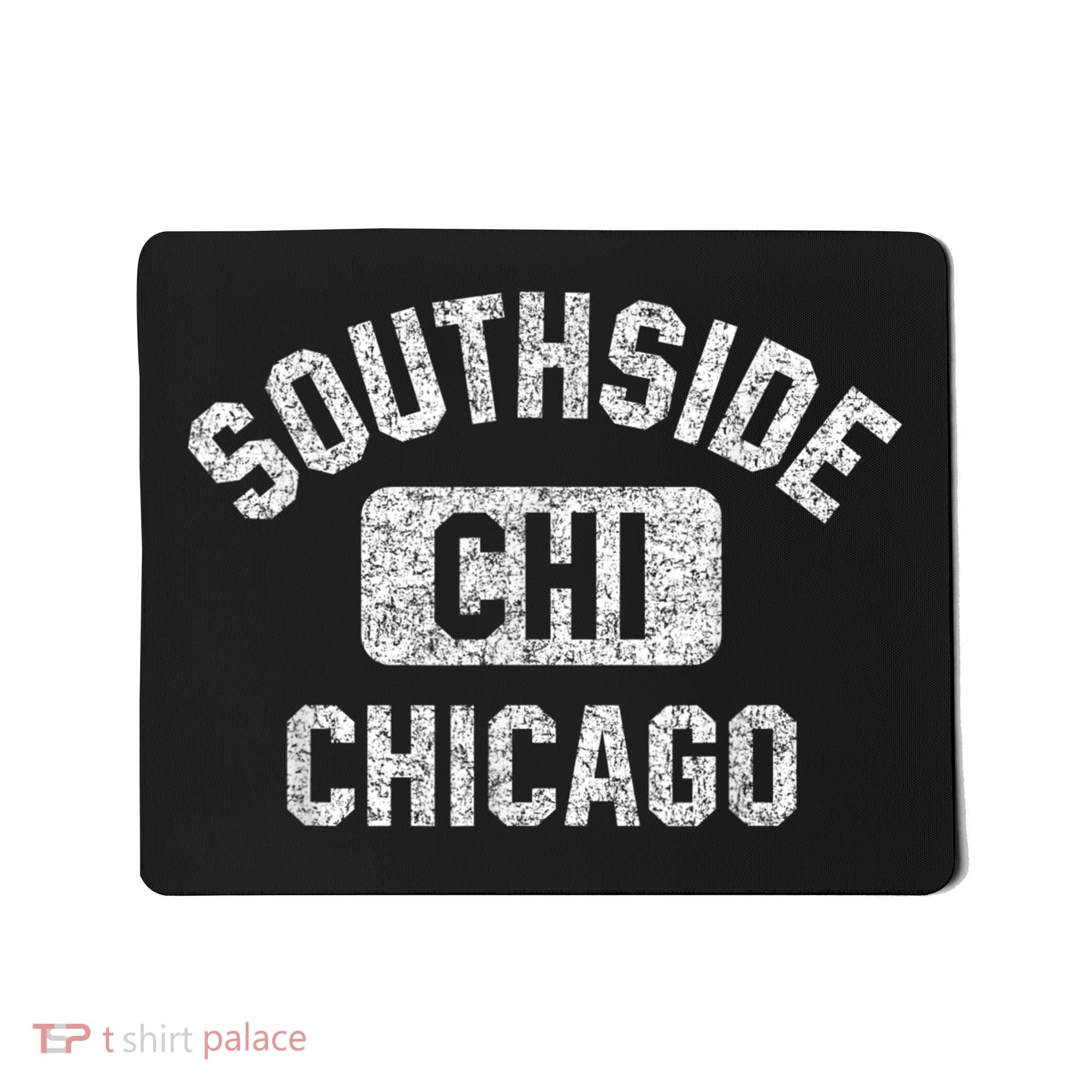 Southside Chicago CHI Gym Style Distressed White Print Mousepad