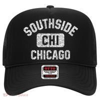 Southside Chicago CHI Gym Style Distressed White Print Hat thumb 0