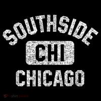 Southside Chicago CHI Gym Style Distressed White Print Kids T-Shirt thumb 4