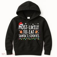 Santa's Cookie Connoisseurs Festive Family Christmas Fun Kids Hoodie thumb 0