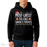 Santa's Cookie Connoisseurs Festive Family Christmas Fun Kids Hoodie thumb 4