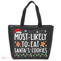 Santa's Cookie Connoisseurs Festive Family Christmas Fun Tote Bag thumb 0