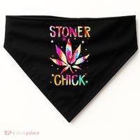Stoner Chick Cannabis Stoner Marijuana Cannabis USA-Made Doggie Bandana thumb 0