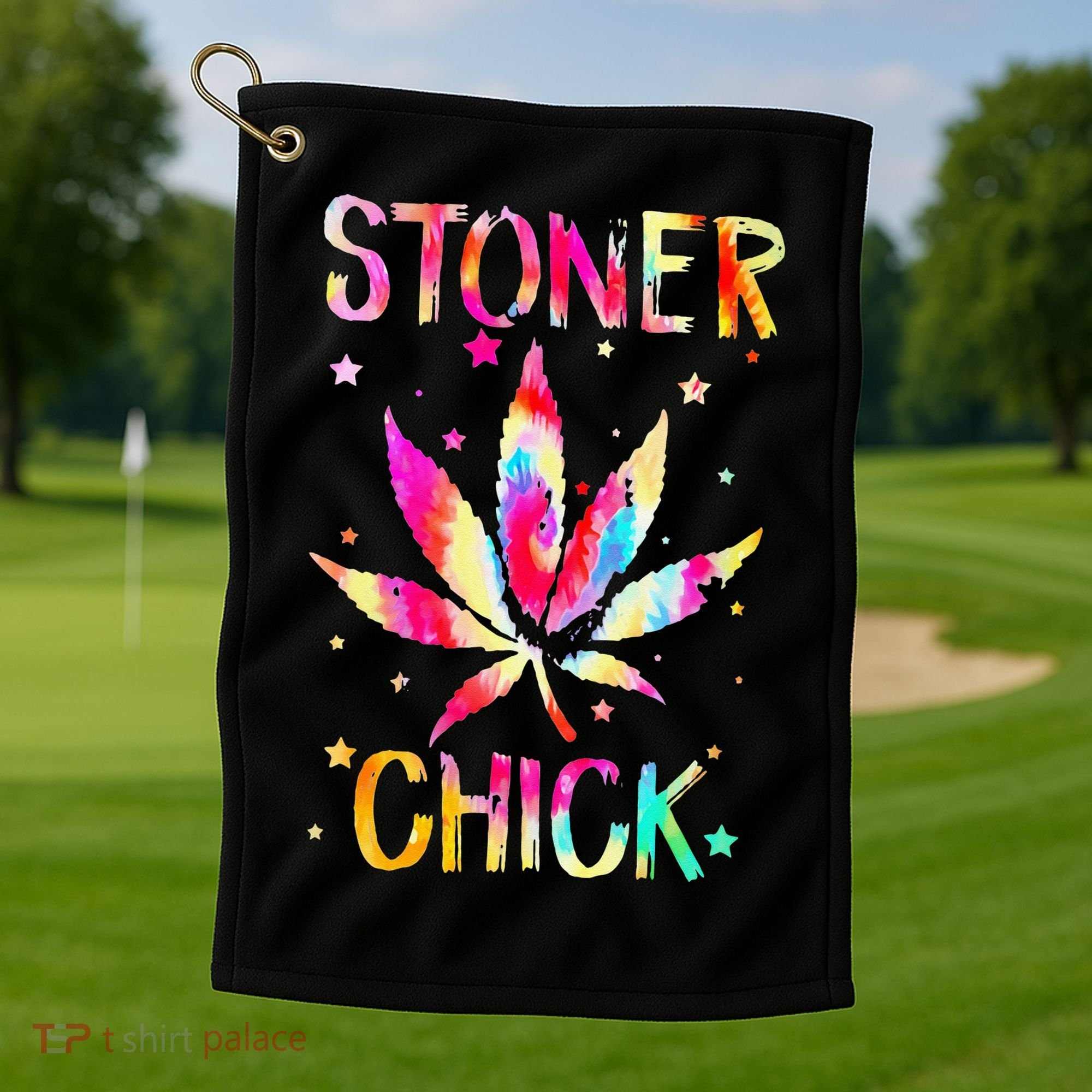 Stoner Chick Cannabis Stoner Marijuana Cannabis Golf Towel