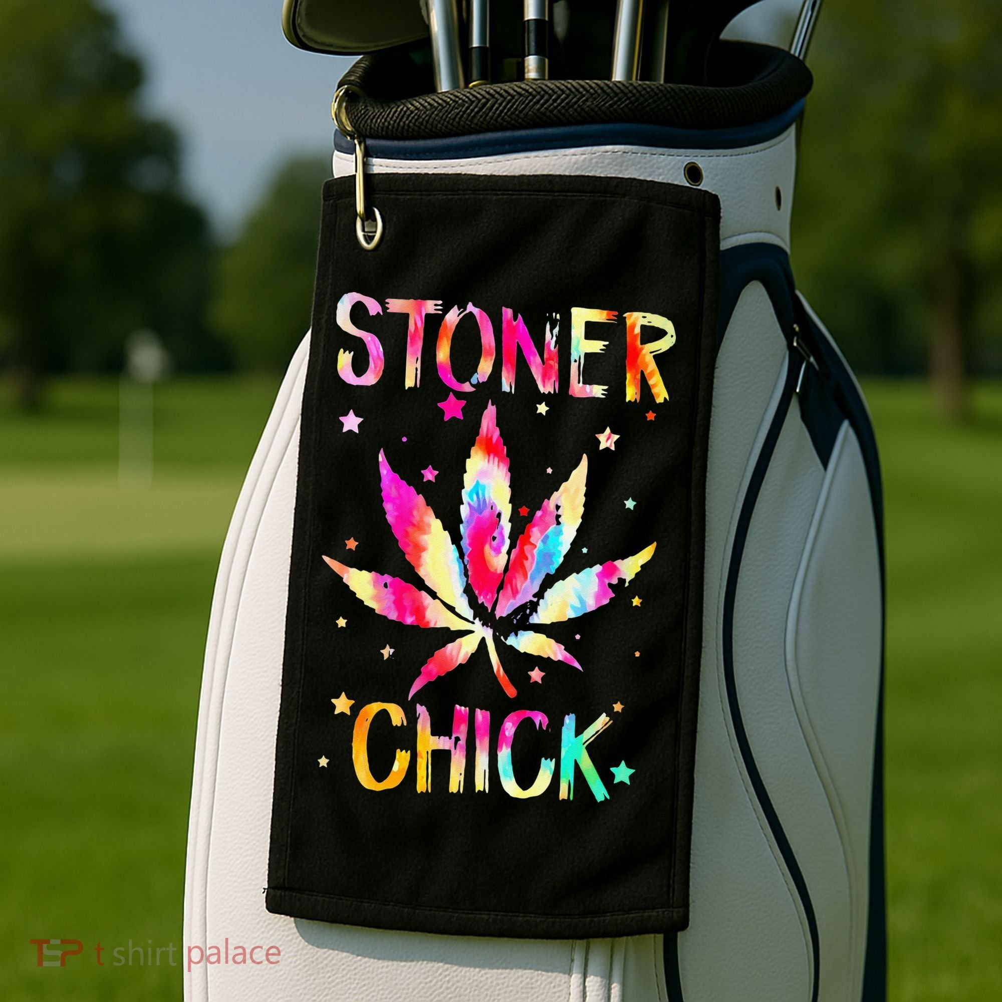 Stoner Chick Cannabis Stoner Marijuana Cannabis Golf Towel