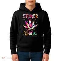 Stoner Chick Cannabis Stoner Marijuana Cannabis Kids Hoodie thumb 4