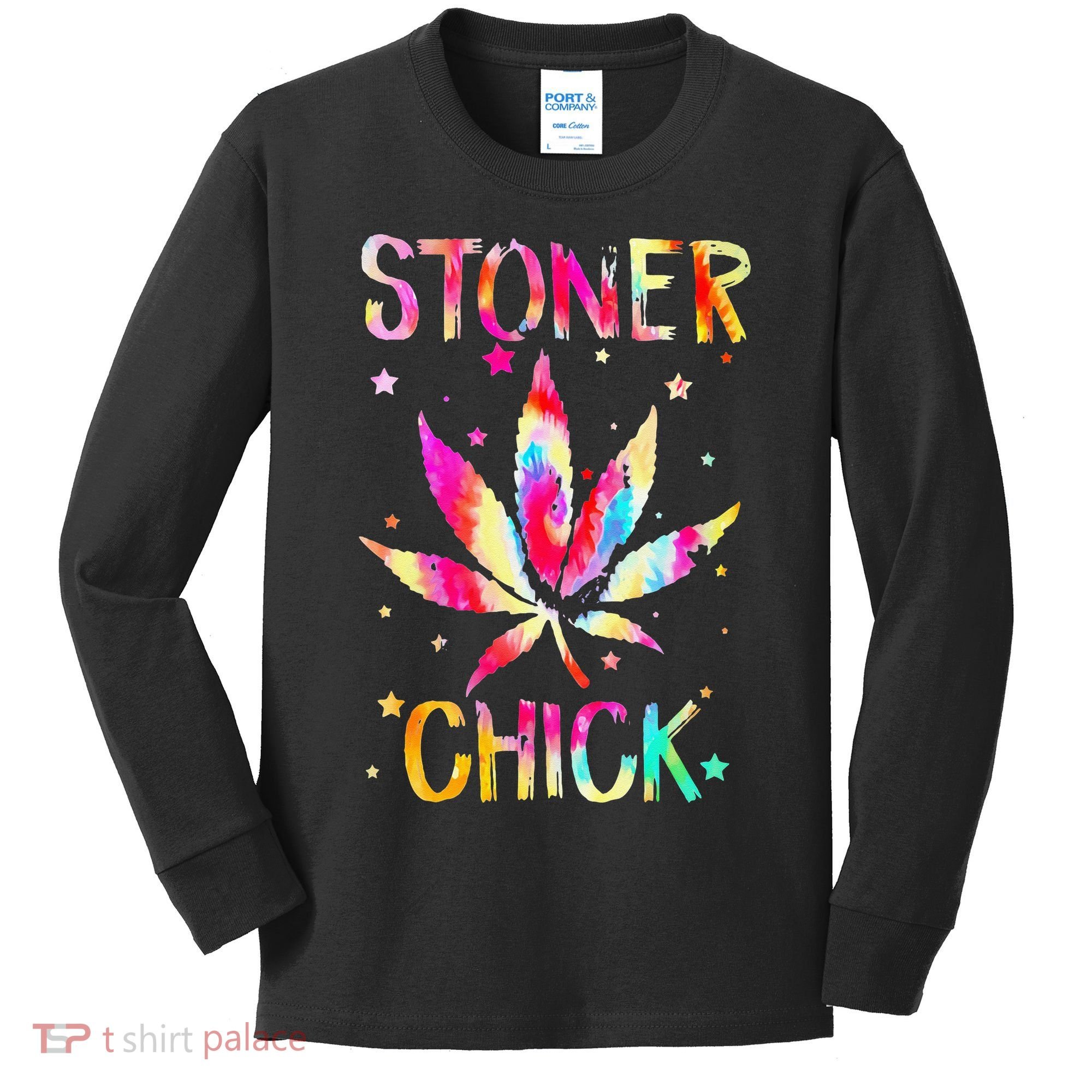 Stoner Chick Cannabis Stoner Marijuana Cannabis Kids Long Sleeve Shirt