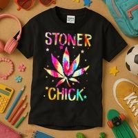 Stoner Chick Cannabis Stoner Marijuana Cannabis Kids T-Shirt thumb 3