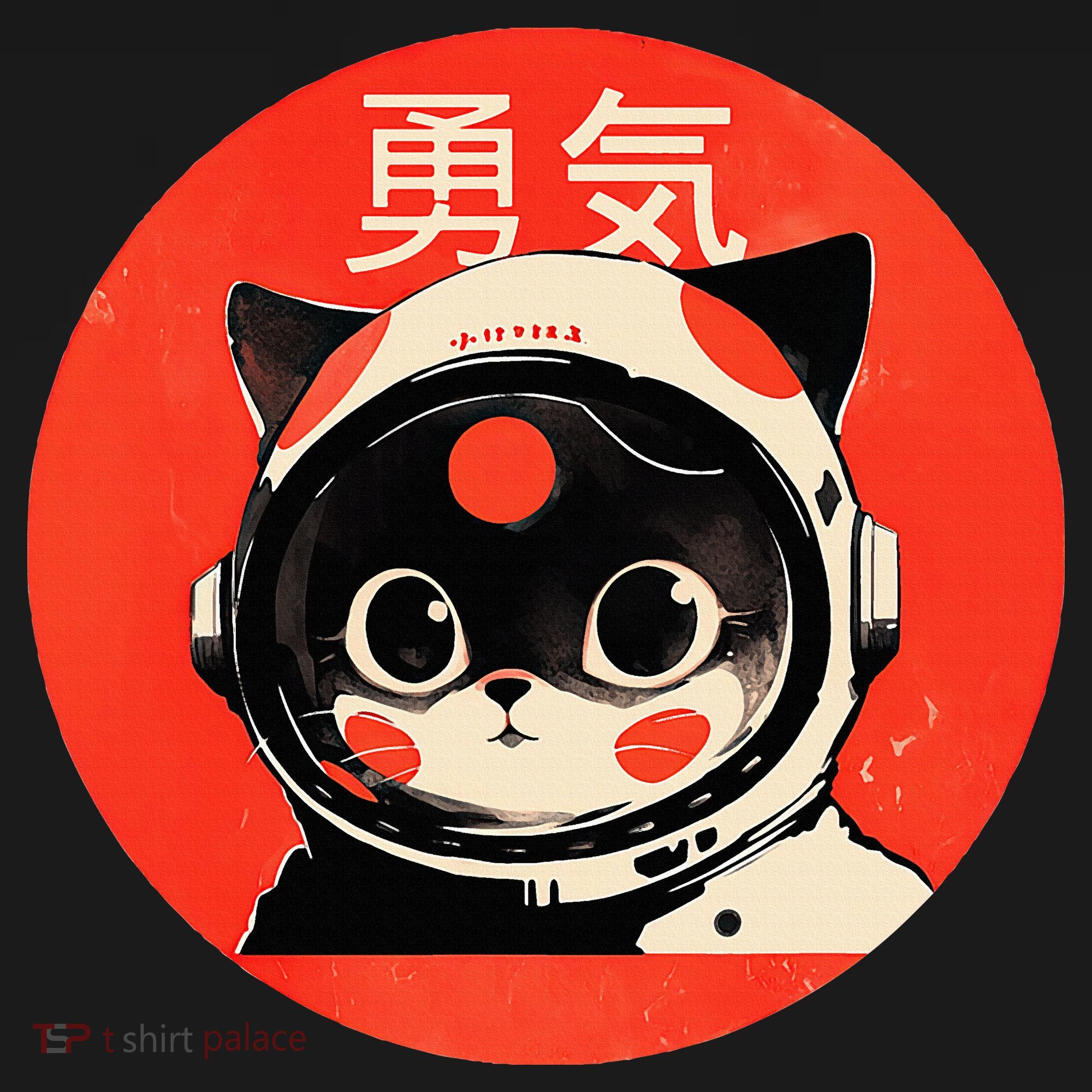 Space Cat Courage Japanese Retro Kawaii Cute Astronaut Cat Sweatshirt