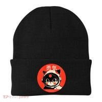 Space Cat Courage Japanese Retro Kawaii Cute Astronaut Cat Beanie thumb 0