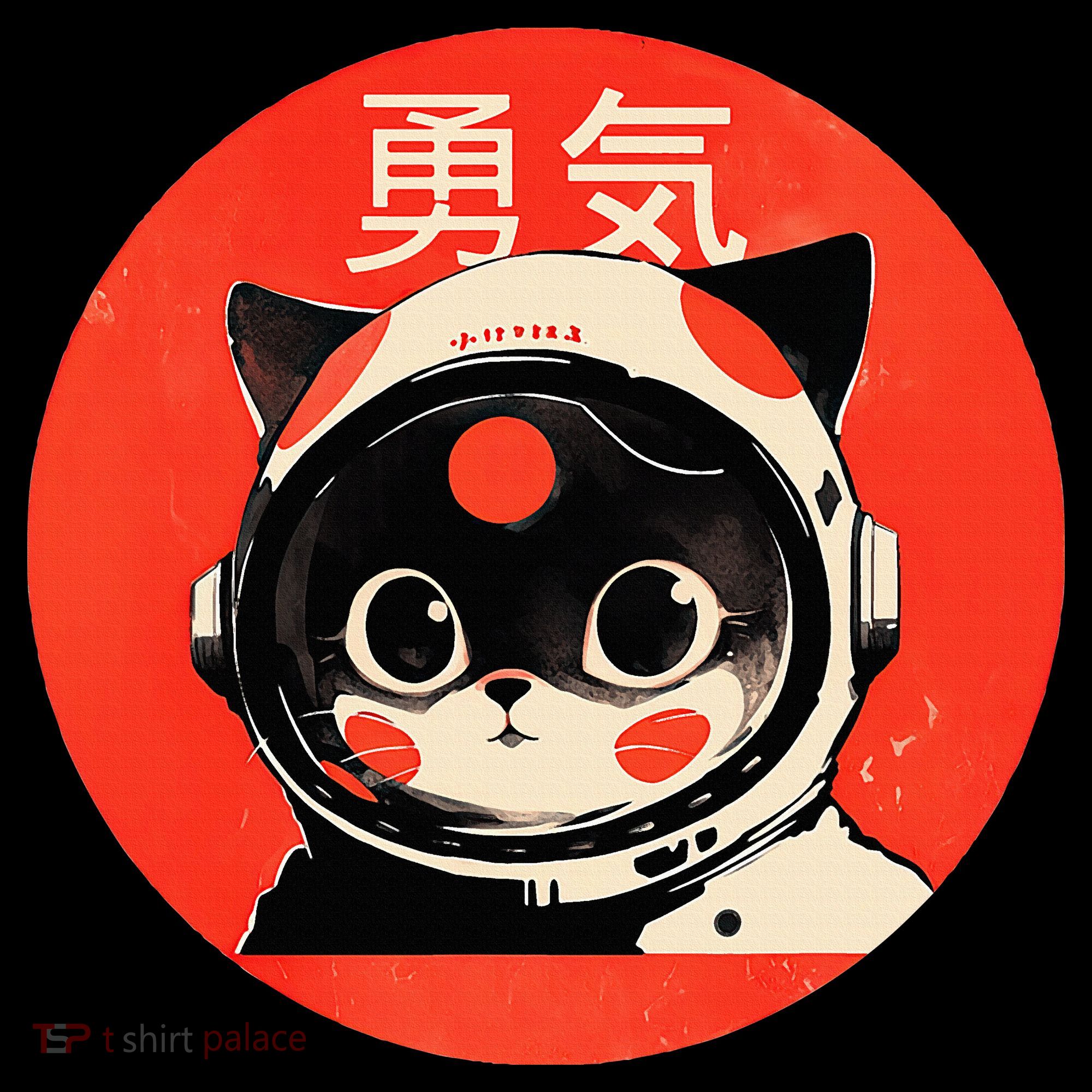 Space Cat Courage Japanese Retro Kawaii Cute Astronaut Cat Women's Hoodie