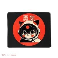 Space Cat Courage Japanese Retro Kawaii Cute Astronaut Cat Mousepad thumb 0