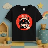 Space Cat Courage Japanese Retro Kawaii Cute Astronaut Cat Toddler T-Shirt thumb 3