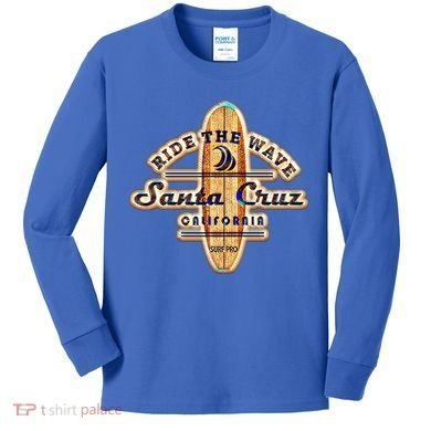 Santa Cruz Ca Vintage Surfers Gift Kids Long Sleeve Shirt