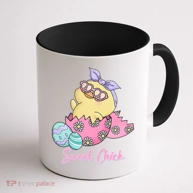 Sweet Chick Cute Spring Easter Coffee Mug back