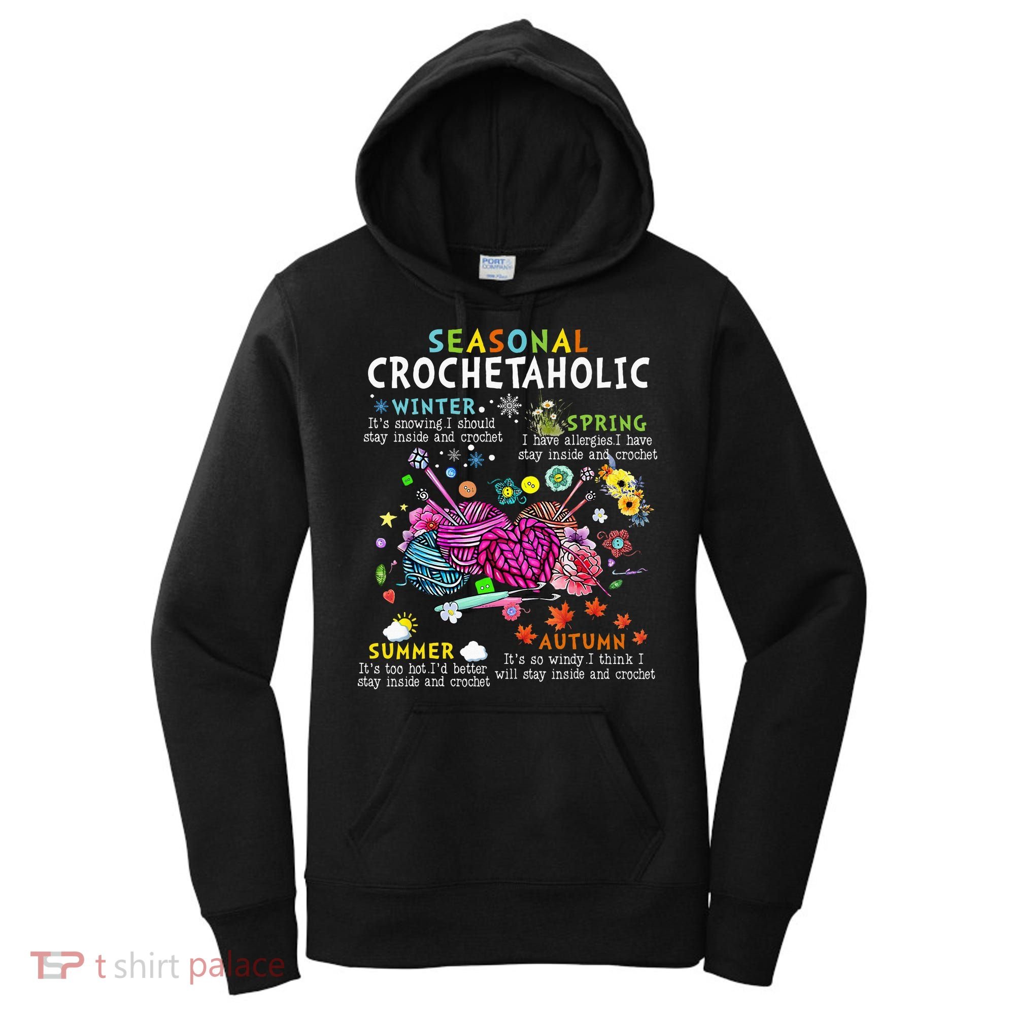 Seasonal Crochetaholic Crochet Crocheter Yarn Lover Women's Hoodie