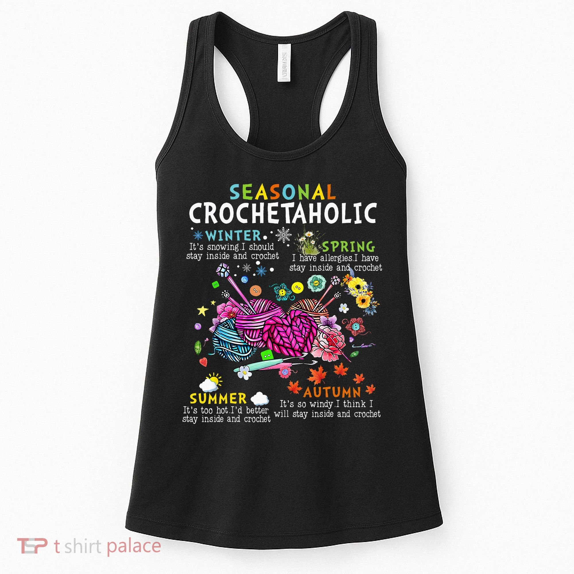Seasonal Crochetaholic Crochet Crocheter Yarn Lover Women's Tank Top