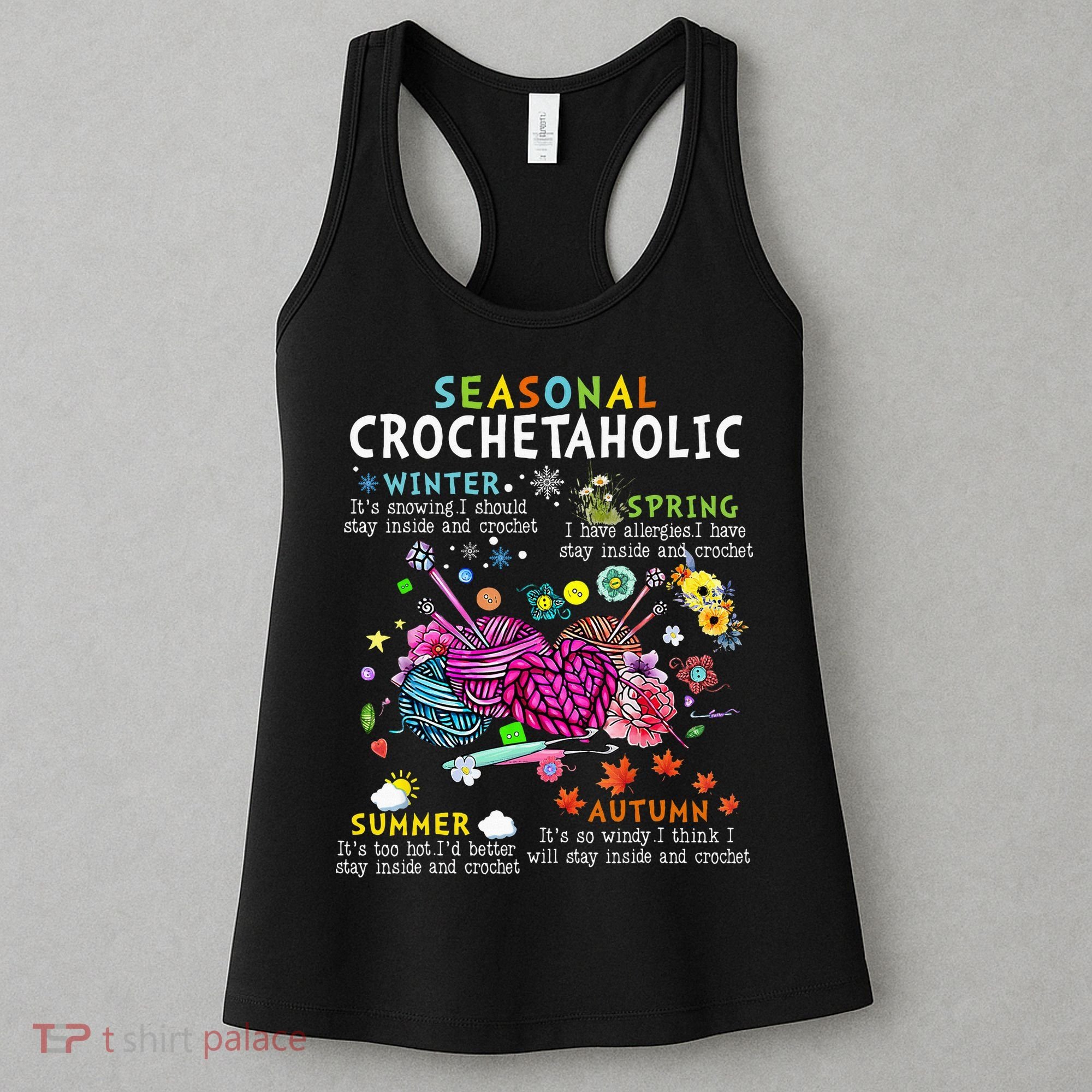 Seasonal Crochetaholic Crochet Crocheter Yarn Lover Women's Tank Top