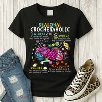 Seasonal Crochetaholic Crochet Crocheter Yarn Lover Women's T-Shirt thumb 3