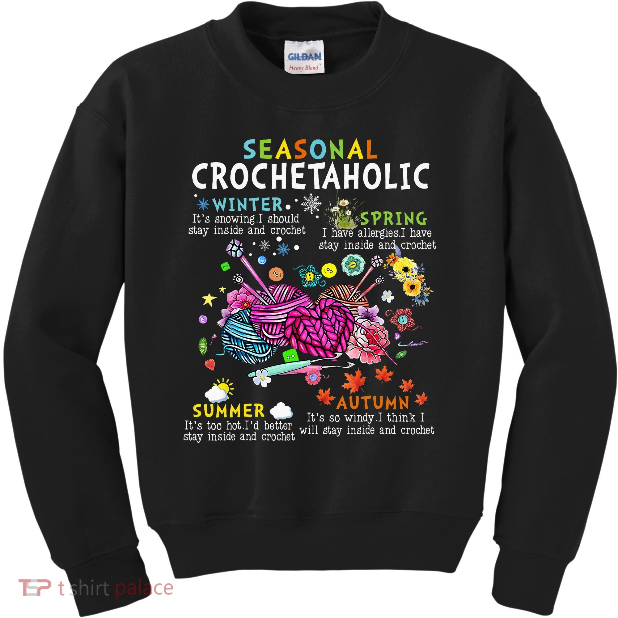 Seasonal Crochetaholic Crochet Crocheter Yarn Lover Kids Sweatshirt
