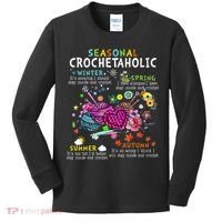 Seasonal Crochetaholic Crochet Crocheter Yarn Lover Kids Long Sleeve Shirt thumb 0
