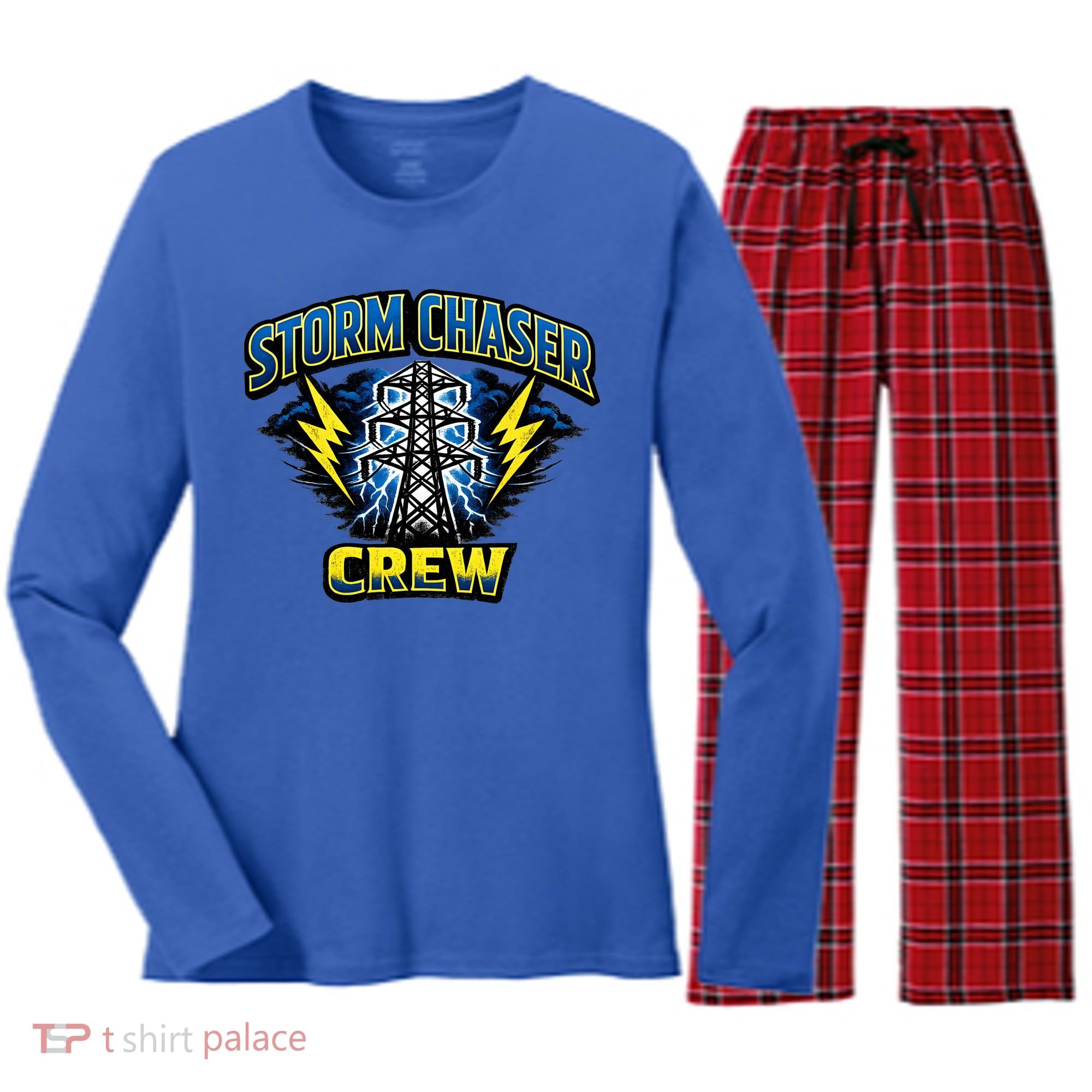 Storm Chaser Crew Women's Long Sleeve Flannel Pajama Set 