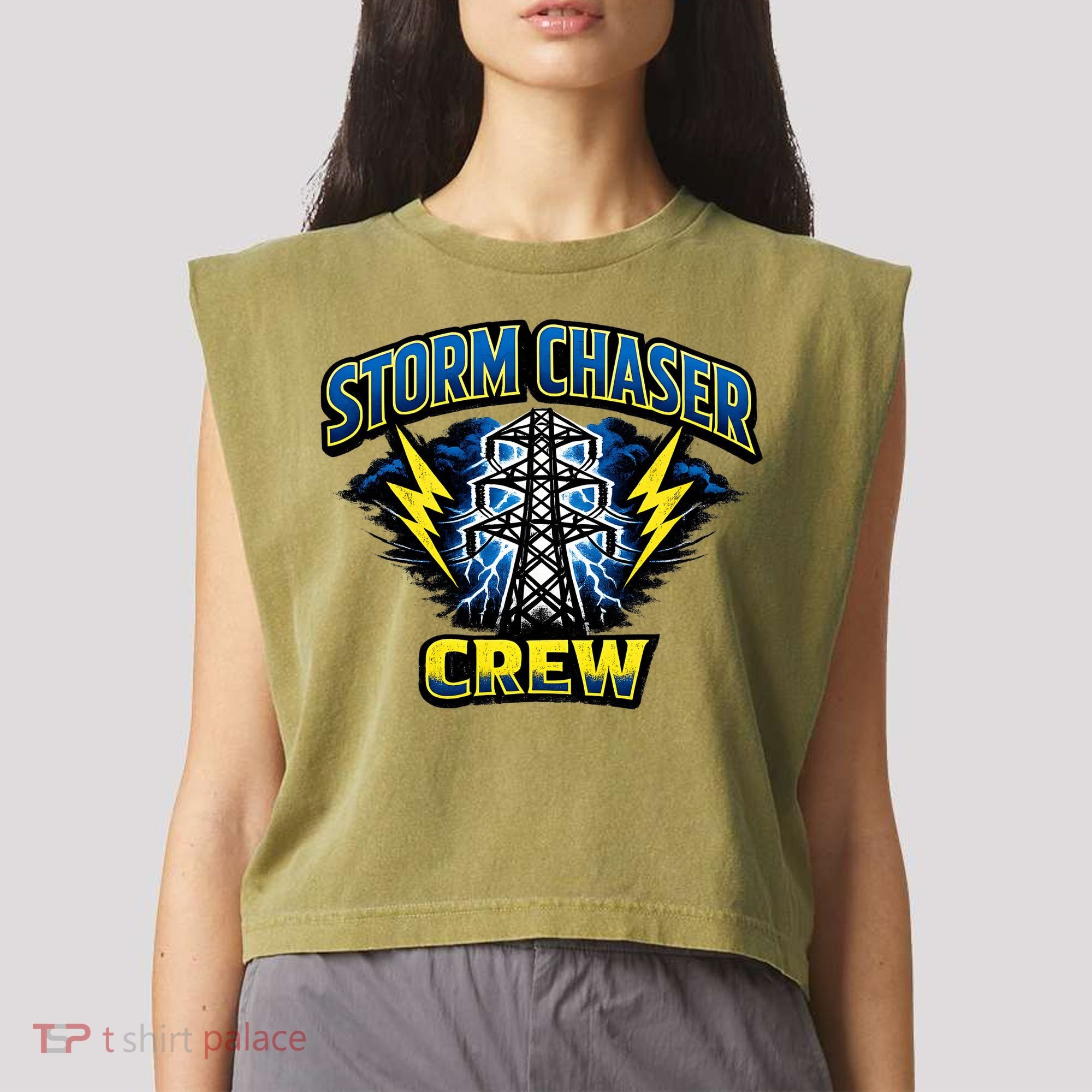 Storm Chaser Crew Garment-Dyed Women's Muscle Tee