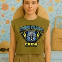 Storm Chaser Crew Garment-Dyed Women's Muscle Tee thumb 4