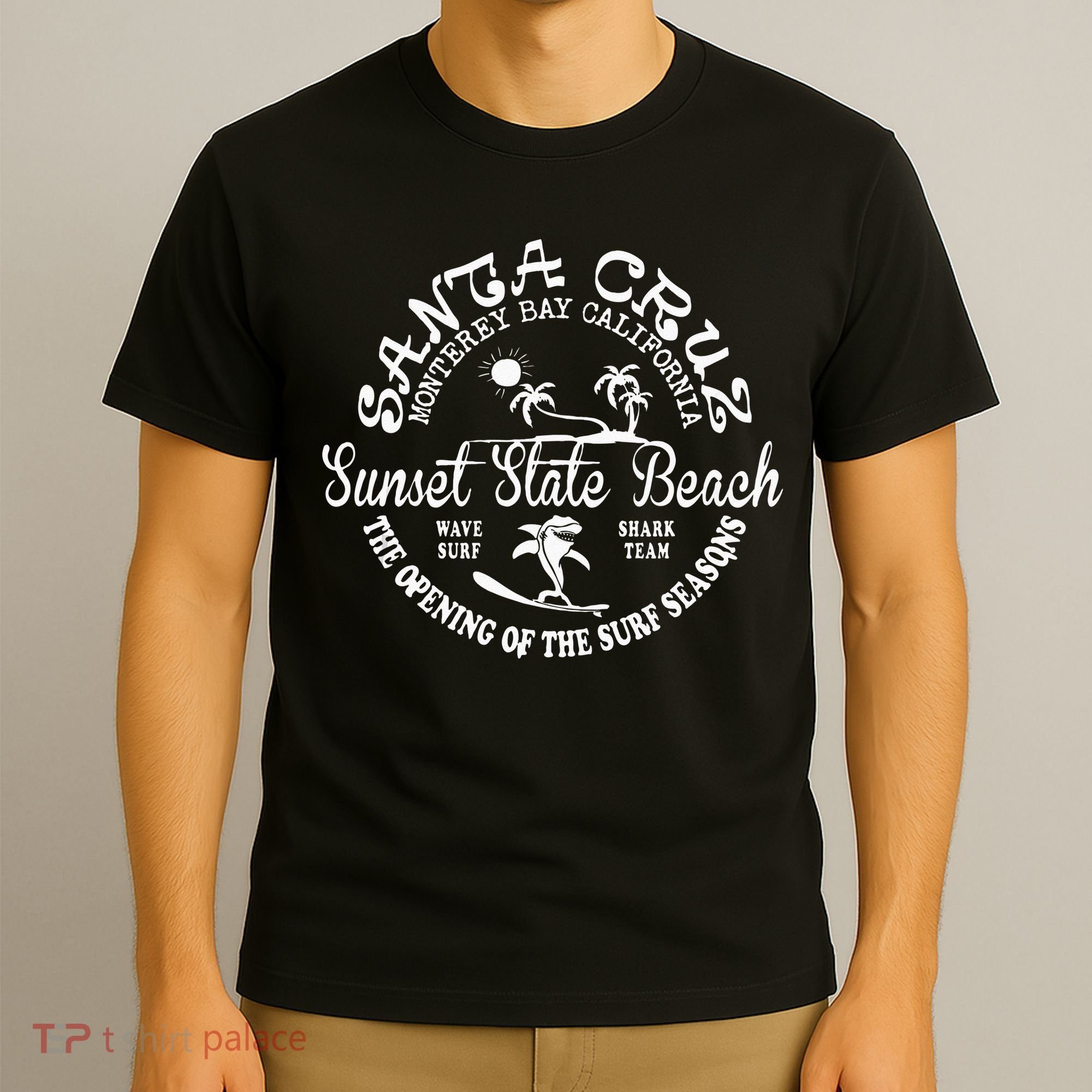 Santa Cruz California Beach Surfing Skate Clothing T-Shirt