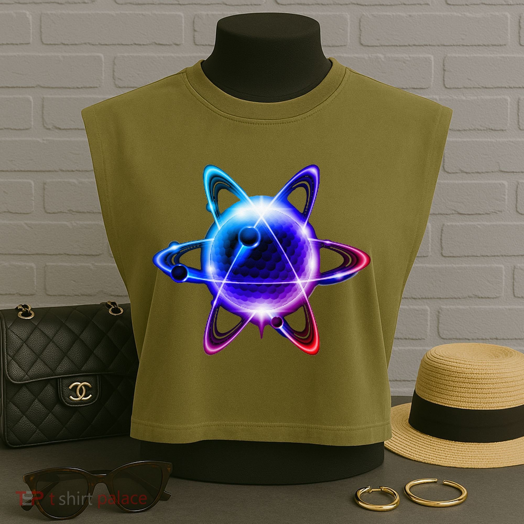 Science Chemistry Chemist Atom Atom Physics Garment-Dyed Women's Muscle Tee