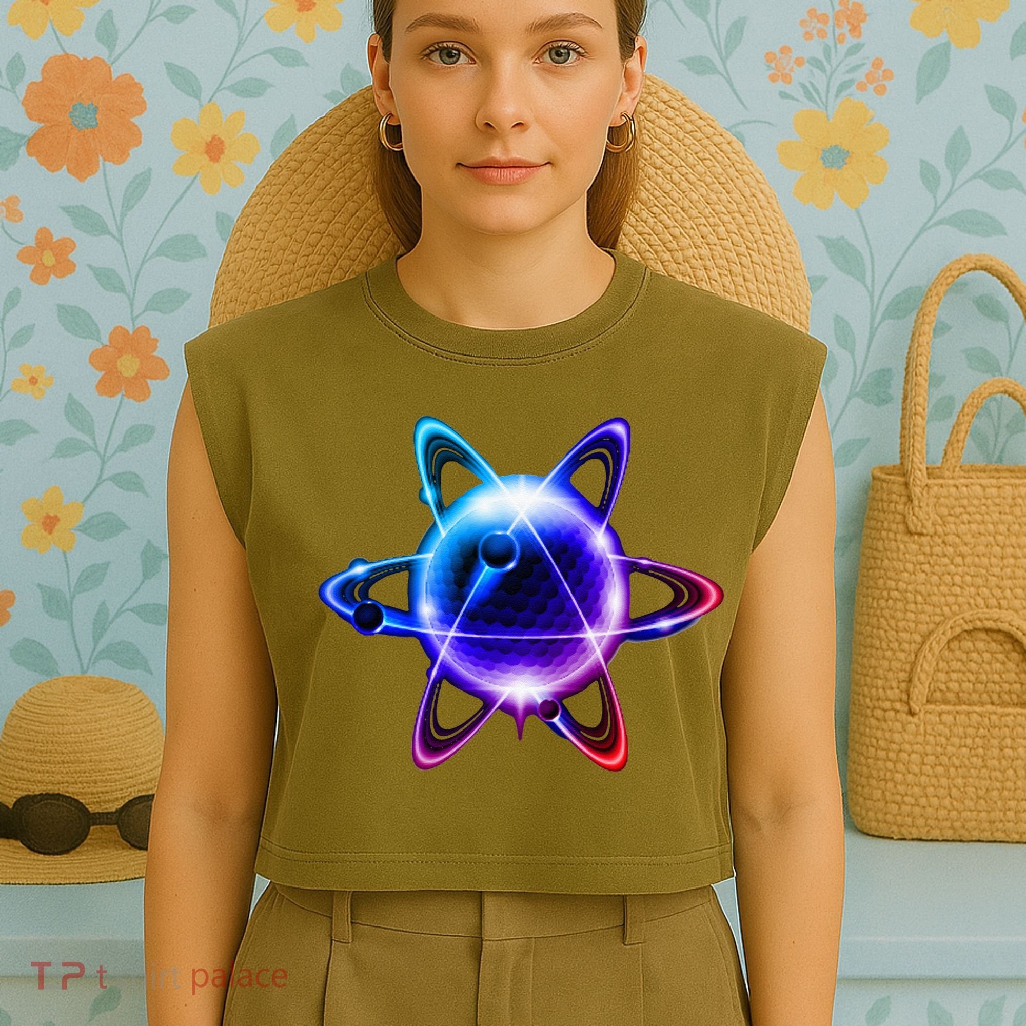 Science Chemistry Chemist Atom Atom Physics Garment-Dyed Women's Muscle Tee