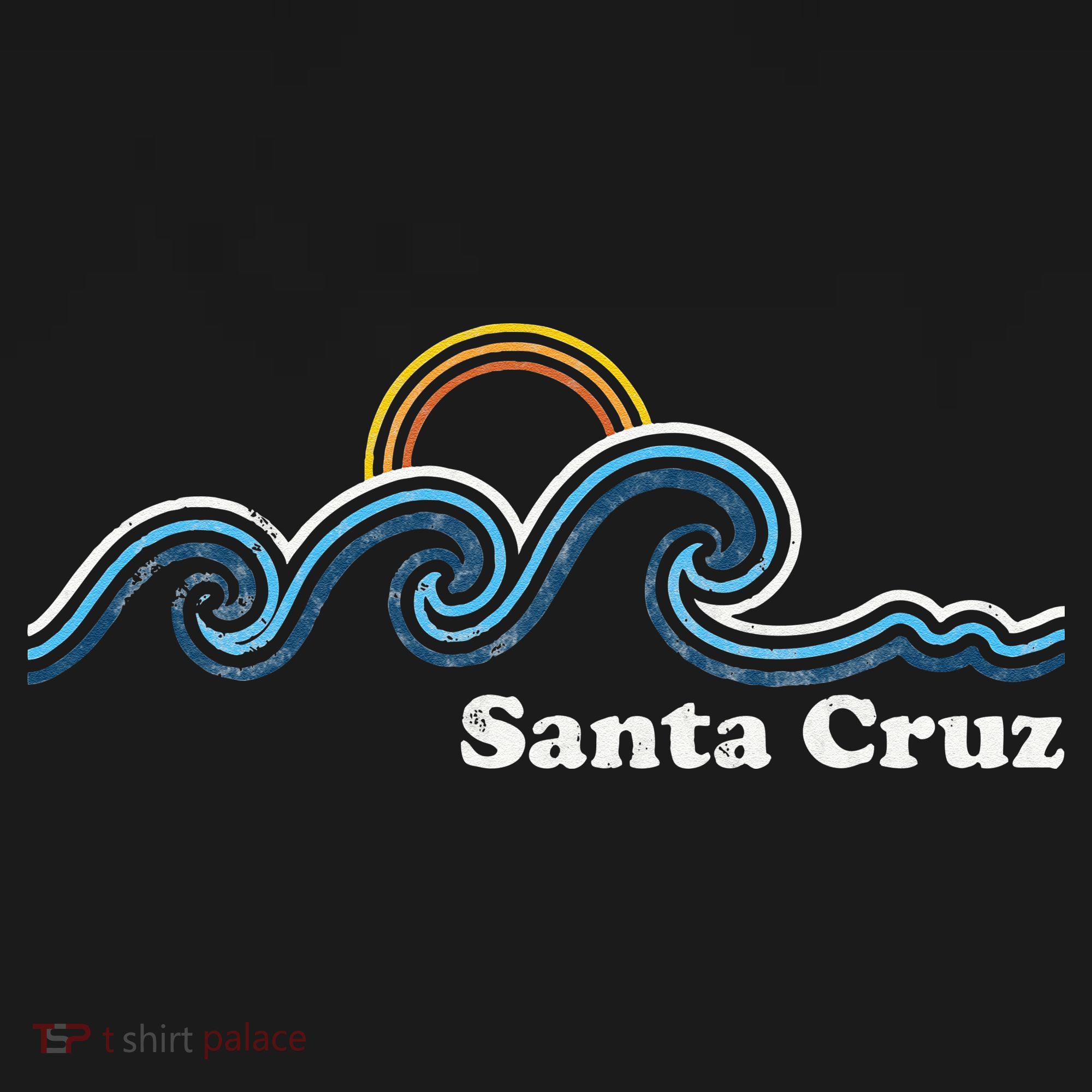 Santa Cruz California CA Sufing Waves Sunset Beach Vintage T-Shirt