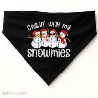 Snowman Christmas Chillin With My Snowmies Ugly Gift USA-Made Doggie Bandana thumb 0