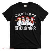 Snowman Christmas Chillin With My Snowmies Ugly Gift T-Shirt thumb 0