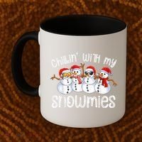 Snowman Christmas Chillin With My Snowmies Ugly Gift Coffee Mug thumb 2