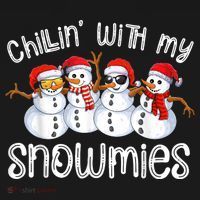 Snowman Christmas Chillin With My Snowmies Ugly Gift Women's Hoodie thumb 2