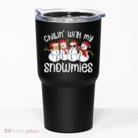 Snowman Christmas Chillin With My Snowmies Ugly Gift Tumbler thumb 0
