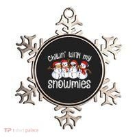 Snowman Christmas Chillin With My Snowmies Ugly Gift Ornament thumb 0