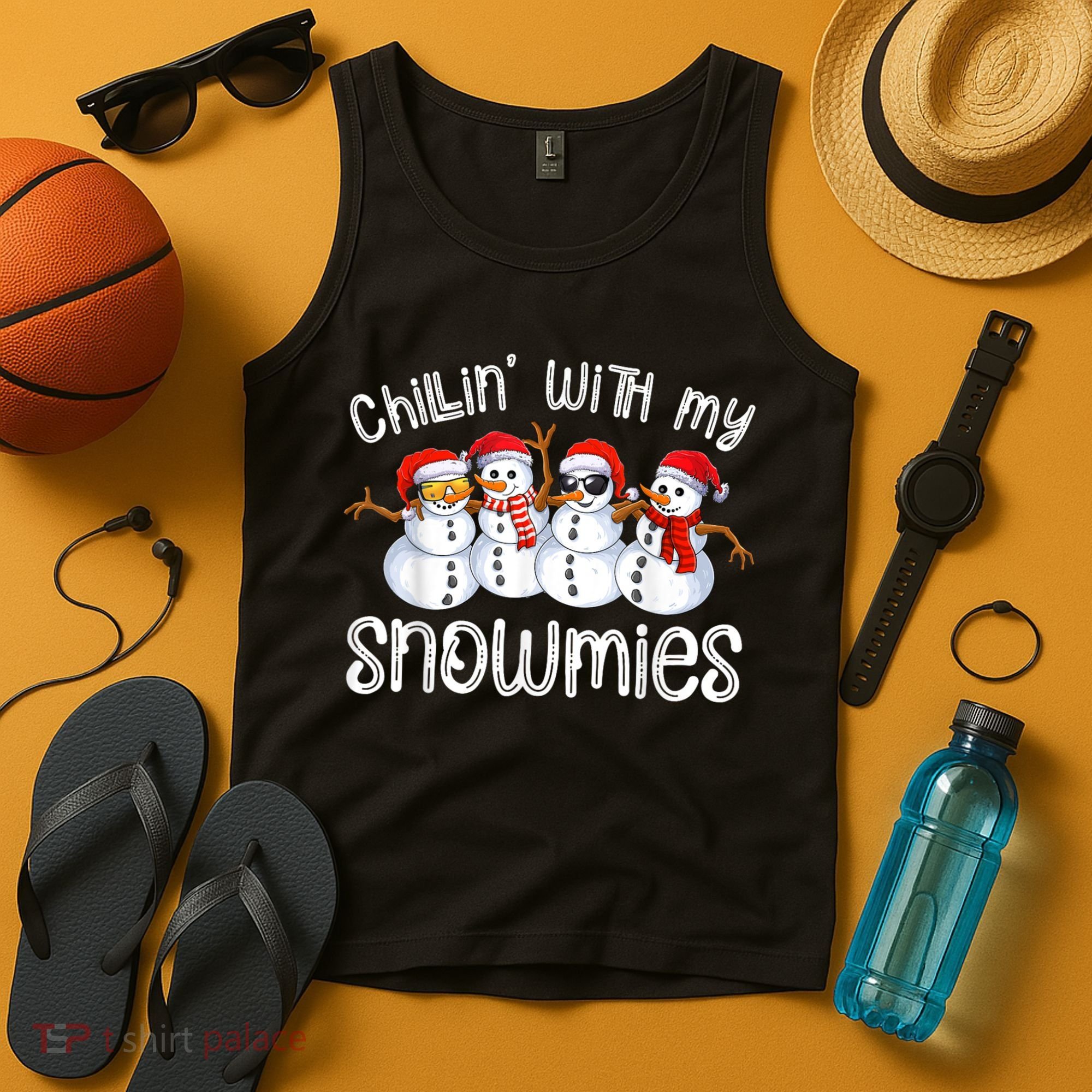 Snowman Christmas Chillin With My Snowmies Ugly Gift Tank Top