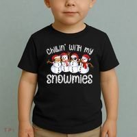 Snowman Christmas Chillin With My Snowmies Ugly Gift Toddler T-Shirt thumb 2