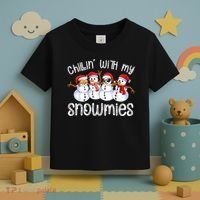 Snowman Christmas Chillin With My Snowmies Ugly Gift Toddler T-Shirt thumb 3