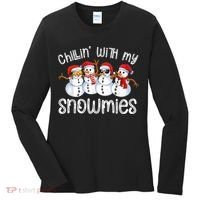 Snowman Christmas Chillin With My Snowmies Ugly Gift Women's Long Sleeve Shirt thumb 0